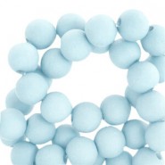 Acrylic beads 6mm round Matt Icy blue